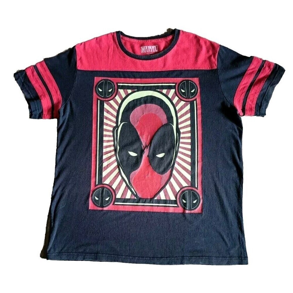 Marvel Deadpool T-Shirt Men's XL Black Short Sleeve